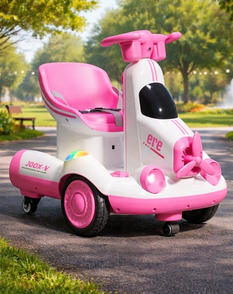 Portbae Kids Smart Electric Scooter 6V, Upgraded Edition | Remote Control, 360-Degree Rotation, Music, LED Lights & Comfortable Seat - Image 1